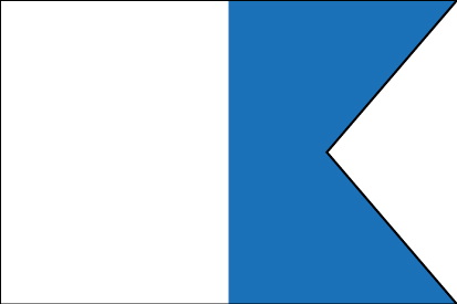 Blue and white A for Alpha Naval flag