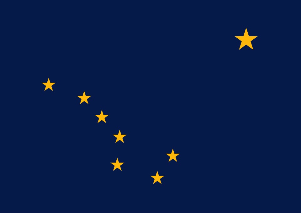 Blue flag of alaska with big dipper on it