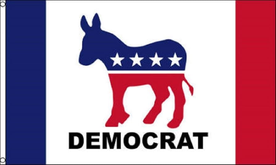American Democrat flag with a donkey on it