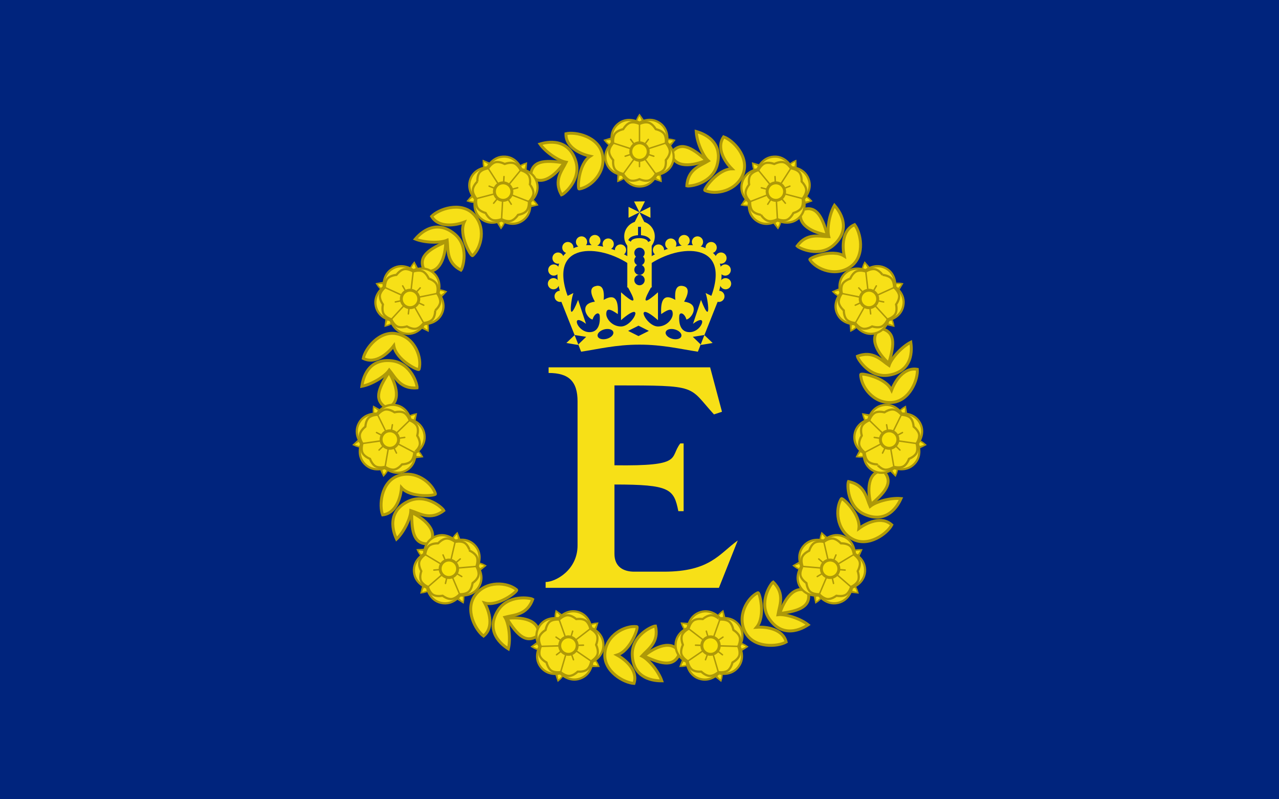 Blue ER flag for Queen Elizabeth