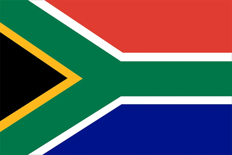 the colorful flag of South Africa