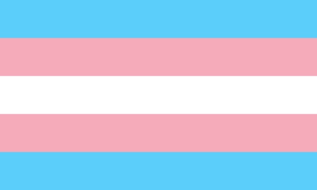 Pink, blue and white transgender pride flag